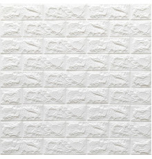 3D панель самоклеюча цегла Білий 700х770х7мм (001-7) SW-00000047