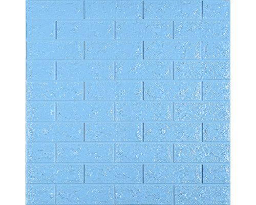 3D панель самоклеюча цегла Блакитна 700х770х5мм (005-5) SW-00000297