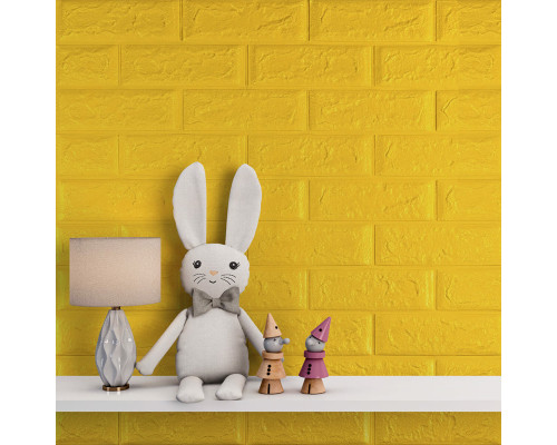 3D панель самоклеющаяся кирпич Желтый 700x770x5мм (010-5) SW-00000146