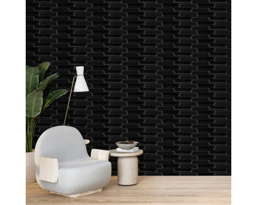 3D панель самоклеюча кладка чорна 700х770х7мм (038) SW-00000303