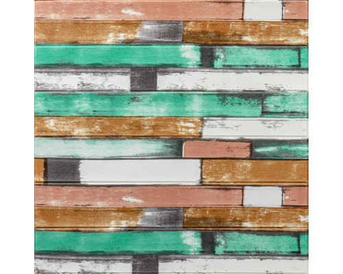 Самоклеюча декоративна 3D панель м'ятне дерево 700x700x5мм (057) SW-00000238