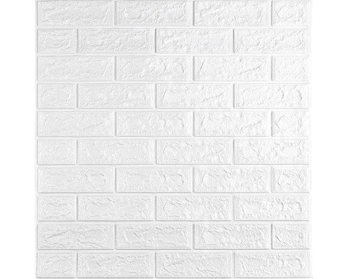 3D панель самоклеющаяся кирпич Белый Матовый 700х770х5мм (001-5M) SW-00000587