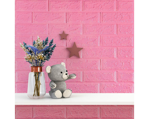 3D панель самоклеюча цегла Рожевий 700х770х5мм (004-5) SW-00000143