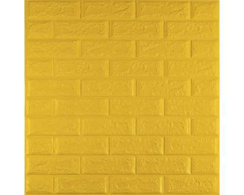 3D панель самоклеющаяся кирпич Желтый 700x770x5мм (010-5) SW-00000146