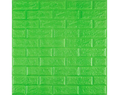 3D панель самоклеющаяся кирпич Зеленый 700x770x5мм (013-5) SW-00000149