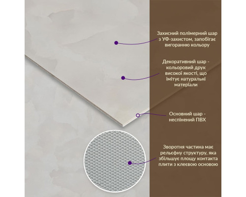 Декоративна ПВХ плита 600х600х3мм (S) SW-00002839