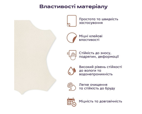Самоклеюча екошкіра у рулоні 1.37*1m*0.5mm BEIGE WHITE (D) SW-00001348