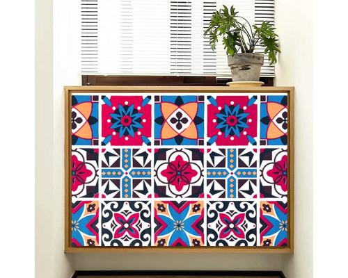 Самоклеющаяся пленка на бумажной основе винтажная бордовая мозаика 0,45х10м SW-00000789