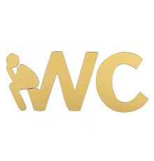 Дзеркальний декор акриловий самоклеючий WC золото, 3шт (D) SW-00002525