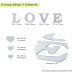 Декор зеркальный акриловый самоклеящийся Love серебро, 11шт (D) SW-00002495