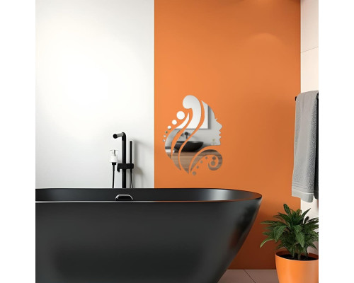 Декор зеркальный акриловый самоклеящийся Лицо серебро, 16шт (D) SW-00002504