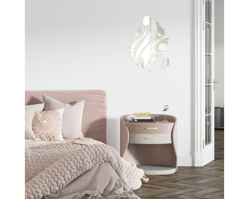 Декор зеркальный акриловый самоклеящийся Лицо серебро, 16шт (D) SW-00002504