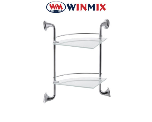 Полиця скляна кутова 2-ярусна Winmix LR1507-2