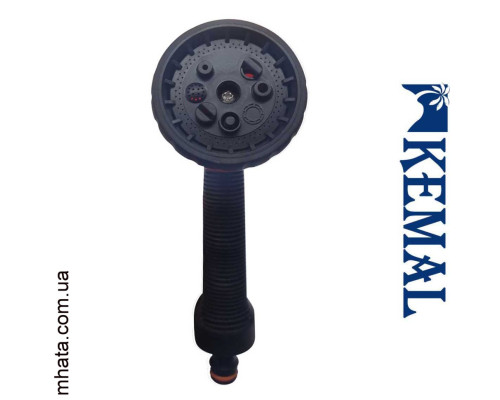 Пистолет поливочный  8 режимов, пластик Kemal P5001 G, Турция (диаметр лейки 60 мм)