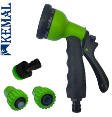 Комплект для поливу (8 режимів) і 3 елемента на шланг Kemal M1013-3/4.
