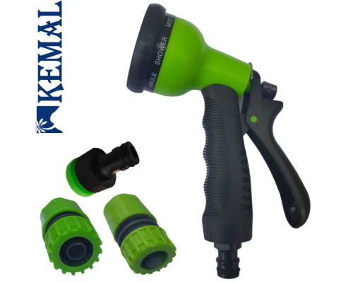 Комплект Пистолет (8 режимов) и 3-элемента на шланг Kemal M1013-1/2