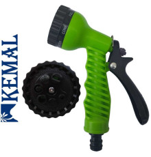 Пистолет поливочный 7 режимов,  пластик Kemal P5003G, Турция (диаметр лейки 45 мм)