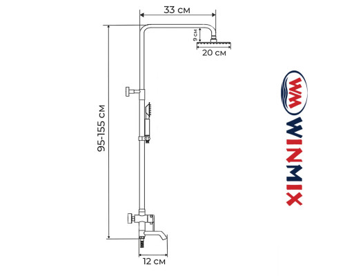 Душова колона Winmix Premium Termo 009-J з термостатичним змішувачем