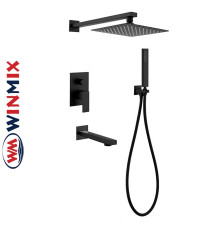 Душевая система WINMIX KUB BLACK 009 inner (встраиваемая) из нерж. стали SUS304