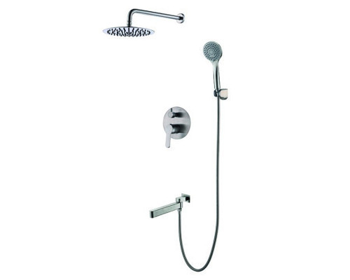 Встраиваемая душевая система со смесителем KI-66016-02 (из нерж. стали, лейка 25*25), Чехия