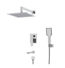 Встраиваемая душевая система со смесителем KI-66015-02 (из нерж. стали, 30*30), Чехия