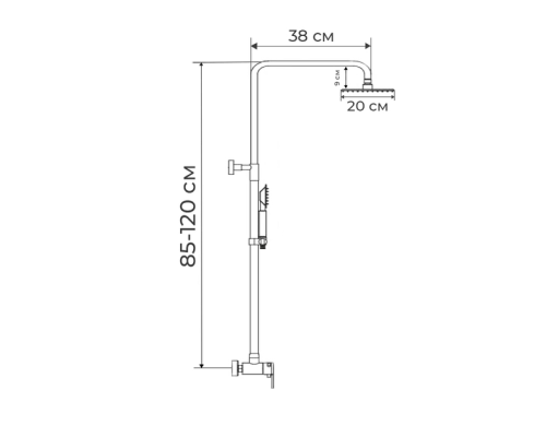 Душевая колонна с смесителем Rix LR72403-1 SUS304 из нержавеющей стали