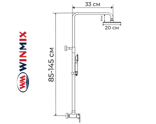 Душова колона Winmix Premium Termo 003-J з термостатичним змішувачем