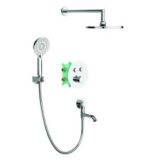 Душевая термостатическая система встраиваемая с коротким изливом KB-67012-01 (Цвет хром, лейка 25*25), Чехия