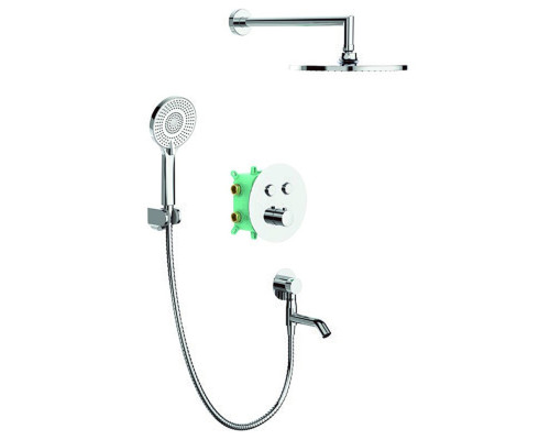 Душевая термостатическая система встраиваемая с коротким изливом KB-67012-01 (Цвет хром, лейка 25*25), Чехия