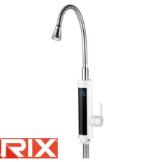 Електричний проточний водонагрівач Rix ELW 045-EF  з ідикатором темп. на мийку рефлекторний гусак 3 кВт
