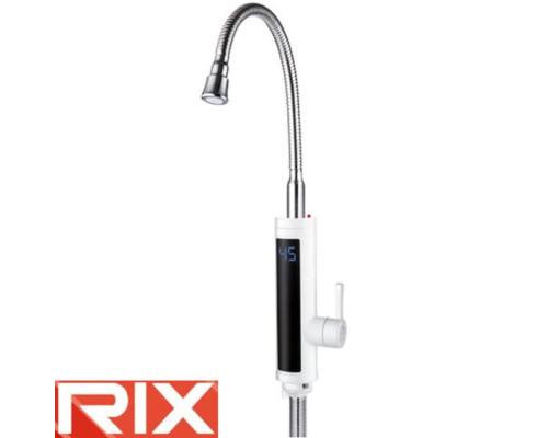 Електричний проточний водонагрівач Rix ELW 045-EF  з ідикатором темп. на мийку рефлекторний гусак 3 кВт