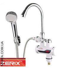 Електричний проточний водонагрівач Rix ELW 08-E з індикатором температури з лійкою на мийку 3 кВт