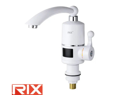 Електричний проточний водонагрівач Rix ELW 016-Е з індикатором температури на мийку 3 кВт
