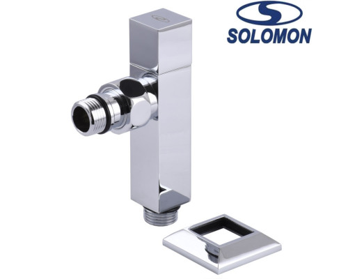 Набір кутовий кран напівоборотний з американкою Solomon LUX 1/2″ CUBE CHROM 8888 1 уп, Польща (під замовлення)