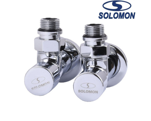 Кран вентильний кутовий з американкою Solomon LUX 1/2 CHROM 7777, Польща