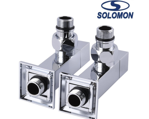 Набір кутовий кран напівоборотний з американкою Solomon LUX 1/2″ CUBE CHROM 8888 1 уп, Польща (під замовлення)