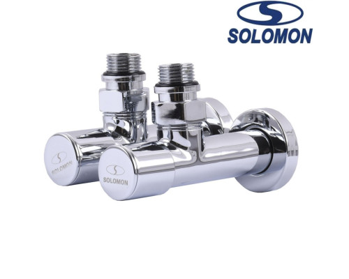 Кран вентильний кутовий з американкою Solomon LUX 1/2 CHROM 7777, Польща