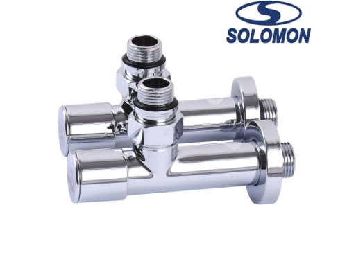 Кран вентильний кутовий з американкою Solomon LUX 1/2 CHROM 7777, Польща
