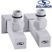 Набір кутовий кран напівоборотний з американкою Solomon LUX 1/2″ CUBE WHITE 8888 1 уп, Польща (під замовлення)
