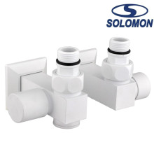 Набір кутовий кран вентильний з американкою Solomon LUX 1/2″ CUBE WHITE 8888 ТЕН 1 уп, Польща (під замовлення)