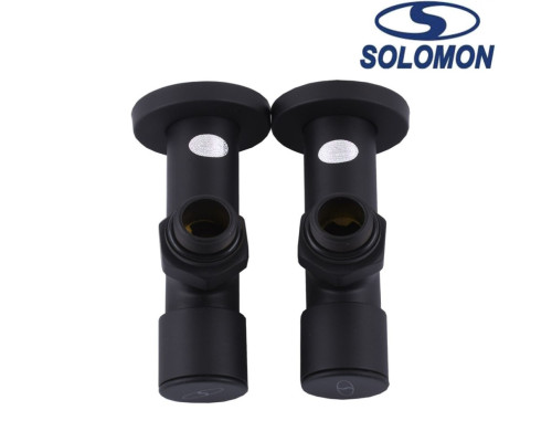 Набір кутовий кран з американкою Solomon LUX 1/2 7777 2 шт. BLACK, Польща