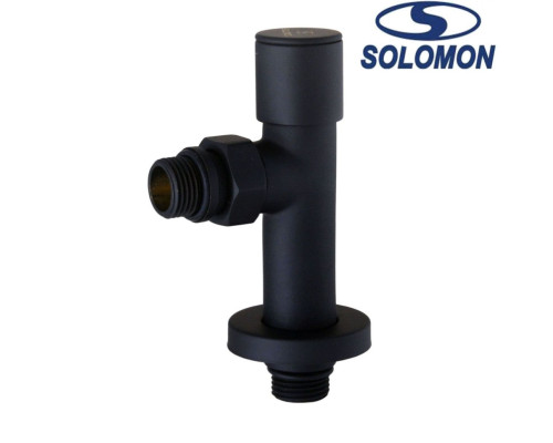 Набір кутовий кран з американкою Solomon LUX 1/2 7777 2 шт. BLACK, Польща