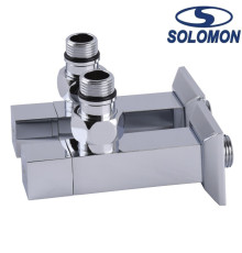 Набір кутовий кран напівоборотний з американкою Solomon LUX 1/2″ CUBE CHROM 8888 1 уп, Польща (під замовлення)