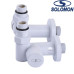 Набір кранів вентильний кутовий з американкою Solomon LUX 1/2″ WHITE 7777 TEN, Польща (на замовлення)