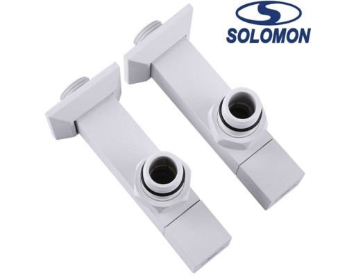 Набір кутовий кран напівоборотний з американкою Solomon LUX 1/2″ CUBE WHITE 8888 1 уп, Польща (під замовлення)