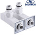 Набір кутовий кран напівоборотний з американкою Solomon LUX 1/2″ CUBE WHITE 8888 1 уп, Польща (під замовлення)