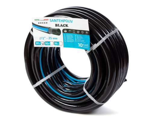 Шланг для полива Santehpoliv Black 1", 20м (3 слойный), Winmix Польша