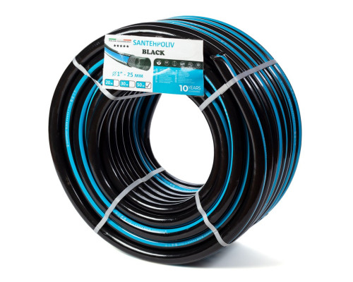 Шланг для полива Santehpoliv Black 1", 50м (3 слойный), Winmix Польша