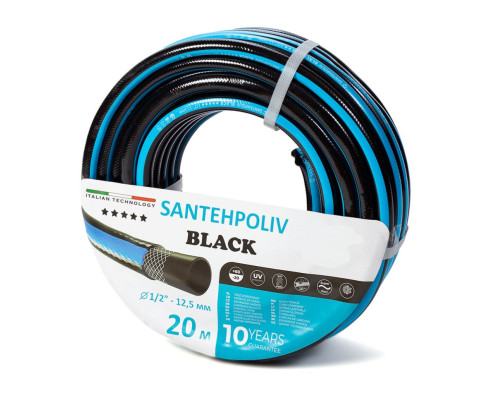 Шланг для полива Santehpoliv Black 1/2", 20м (3 слойный), Winmix Польша