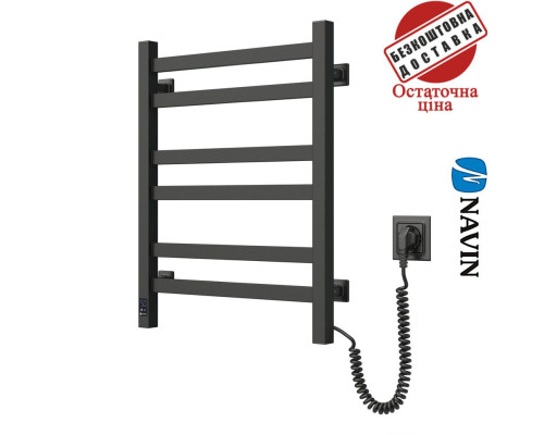 Сушка для рушників Електро Navin Авангард 48*60 Sensor, таймер Правий, Чорний муар (нерж.сталь) Україна